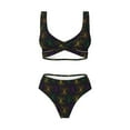 thumbnail image 4 of Rocae Mardi Gras Carnival for Bikini Set for Women Two Piece Sexy High Swimsuits Split Crossover Bikini, 4 of 9