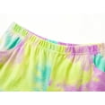 thumbnail image 5 of Beezizac Cotton Pajama for Girls Tie Dye Checker & Face Short Sleeve Set 2-Piece Cute PJ Sleepover Size 10, 5 of 7