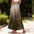 thumbnail image 5 of Bbyeadc Skirts for Women Tie Dye Satin Skirt A-Line Breathable Skirt Dress Party Maxi Skirt with Pocket,Light Brown(M), 5 of 5