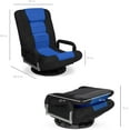 thumbnail image 2 of PRZL Swivel Gaming Chair 360 Degree Multipurpose Floor Chair Rocker for TV, Reading, Playing Video Games w/Lumbar Support, Armrest Handles, Adjustable Foldable Backrest - Black/Blue, 2 of 7