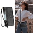 thumbnail image 1 of (Black)Case for OPPO Reno 12 5G Zipper Handbag Wallet Leather Cover with C..., 1 of 5