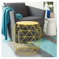 thumbnail image 5 of 18-inch Home Garden Wire Round Metal Stool, Decorative Accent Display Plant Stand, Side Table, End Table - Bohemian Chic Openwork Lattice Design, Yellow, 5 of 5