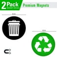 thumbnail image 2 of Recycle and Trash Logo Stickers - Organize Trash - for Metal or Plastic Garbage cans, containers and Bins - Indoor & Outdoor - Home, Kitchen, Office - Premium Decal (Magnetic - Green/Black, Medium), 2 of 5