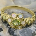 thumbnail image 5 of LBG British Made 9k Yellow Gold Ring with Natural Peridot & Opal Womens Engagement Ring - 33 size options - Size 7.25, 5 of 7