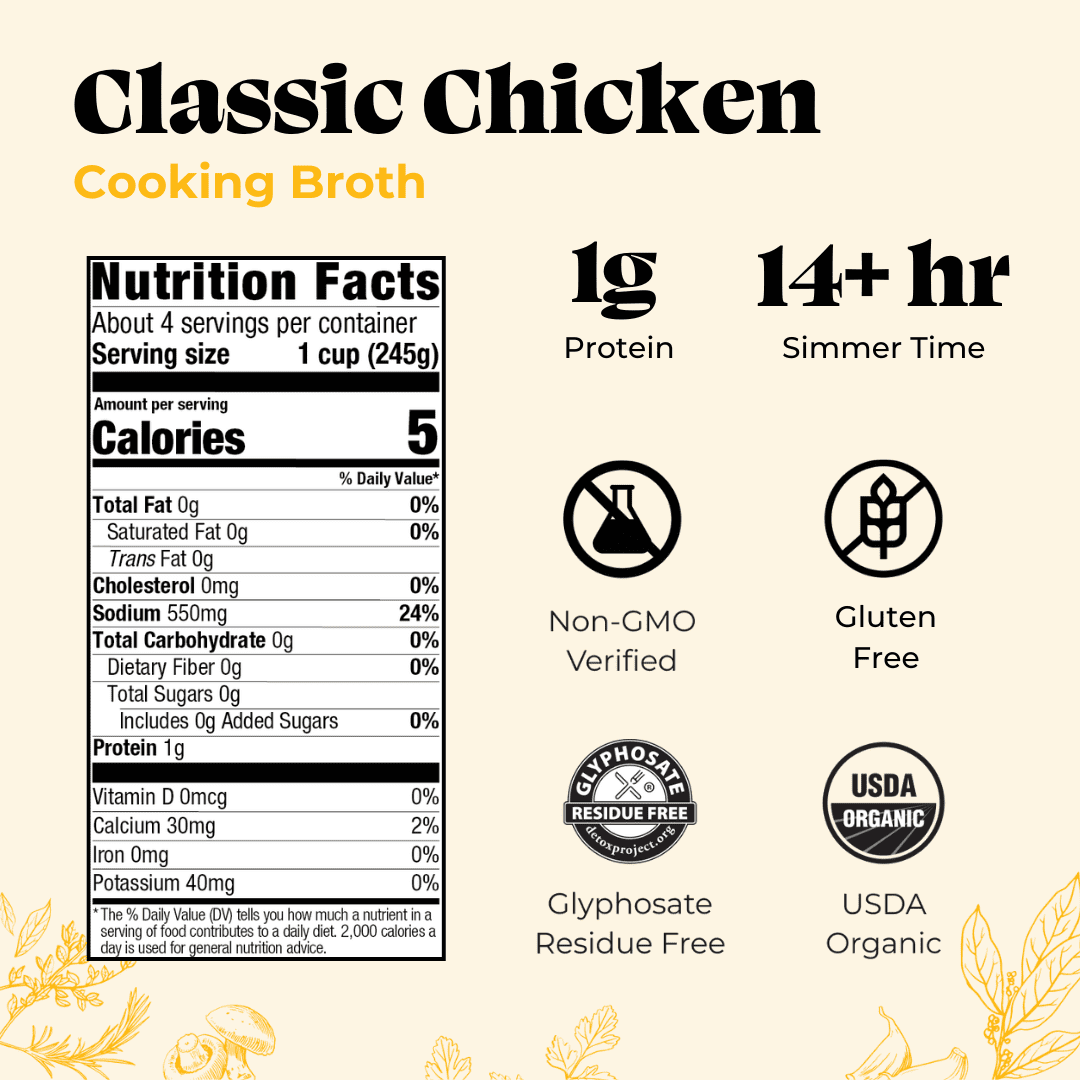 (3 pack) Kettle & Fire Chicken Cooking Broth, Shelf-Stable, 32 oz