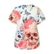 thumbnail image 4 of Moda mujer manga corta 3D cráneo impreso o-cuello Tops camiseta blusa Pompotops hkajfhjk457476, 4 of 9