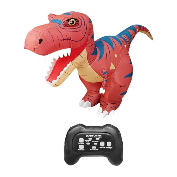 Dinosaurio inflable de control remoto, juguete eléctrico para niños y niñas. Rojo