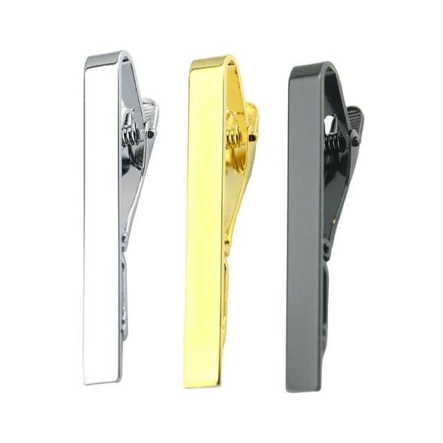 Miangastore 3 Pcs Pince à Cravate Simple en Métal pour Hommes et Femmes