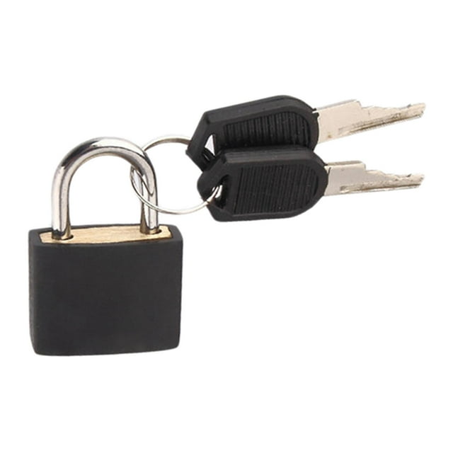 Mini Padlock Case Combination Set with Keys Square Alloy Padlocks Small Locks for Gym Bags Purse Diary Baggage Backpacks , Black