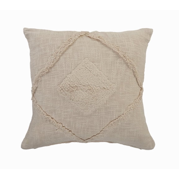 Ox Bay 20" x 20" Hand-Woven Birch Diamond Organic Cotton Pillow Cover
