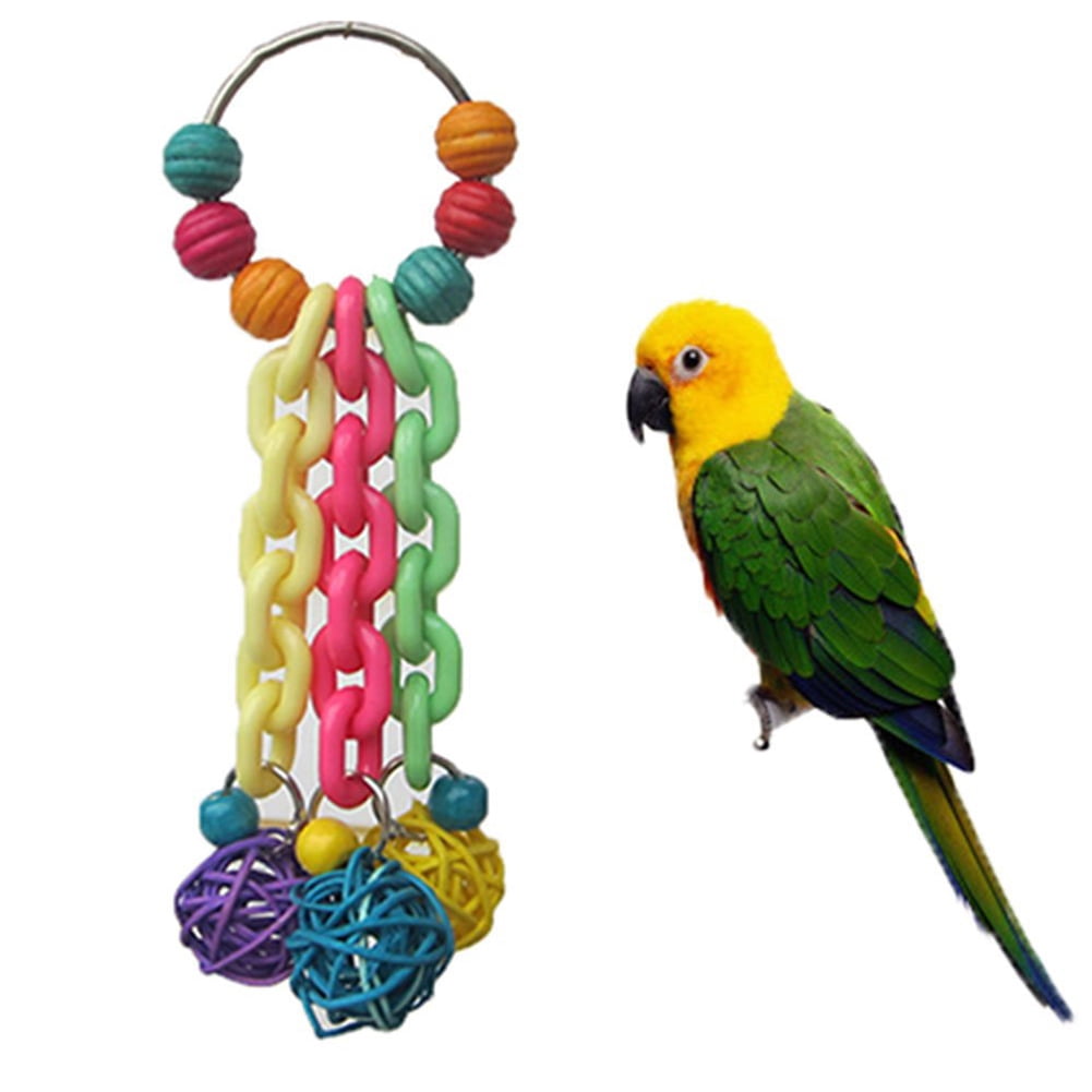 Archer Colorful Rattan Ball Bird Parrot Budgie Chew Climbing Chain Toy