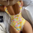thumbnail image 4 of Aayomet Plus Size Bathing Suit for Women Print Swimsuit (Yellow, L), 4 of 5
