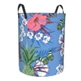 thumbnail image 4 of LNWH Laundry Basket, Vintage Floral Fruit Doodle Art Pattern Foldable Laundry Hamper with Handles Waterproof, Medium Size, 4 of 8