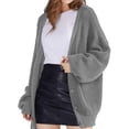 thumbnail image 1 of Cárdigan de Punto Grueso para Mujer, Larga, Cuello en V, Botones, con Bolsillo, para Otoño e Invierno Gris M, 1 of 8