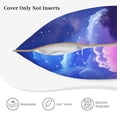 thumbnail image 5 of Haiem Dreamy Colorful Starry Sky Print Velvet Soft Solid Decorative Square Throw Pillow Covers Set with Elegant Piping Christmas Cushion Case for Sofa Bedroom Car-20"x20", 5 of 8