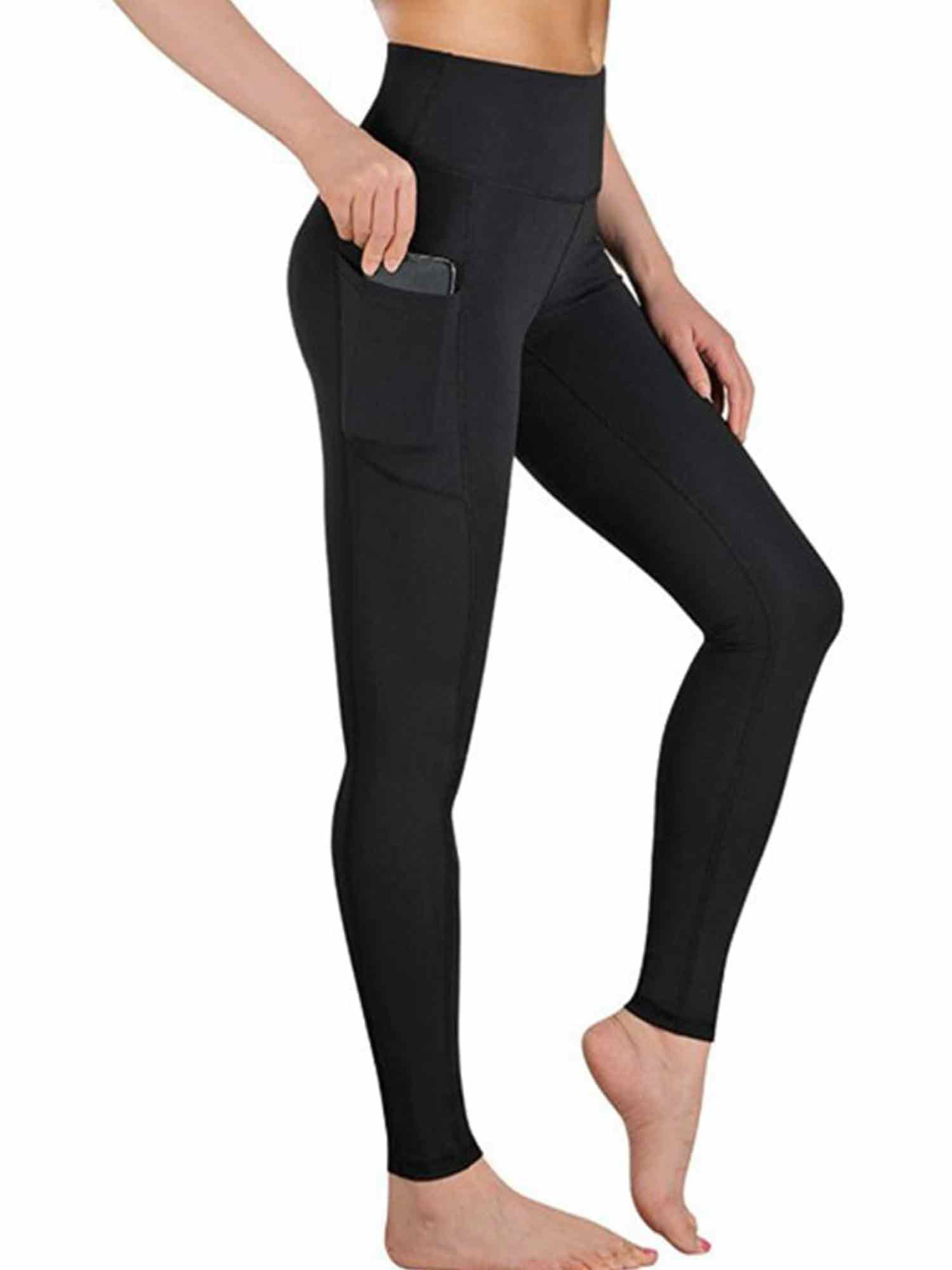 Womens High Waist Yoga Pants With Pocket Gym Fitness Sport Mesh Leggings Trouser 