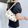 thumbnail image 4 of Vintage mujer mariposa impresión PU axila Bolso Casual bolsos (blanco), 4 of 6
