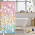 thumbnail image 3 of Manfei Funny Bow Kitten Shower Curtain 72Wx72L, Kawaii Rainbow Sky Bathroom Curtain, Pink Blue, 3 of 5