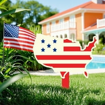 kladzum 4th of July Decorations Yard Stakes Sign, Independence Day Flag Ground Insert Decorative Garden Stakes, Outdoor Red White and Blue Decorations Outdoor Garden Welcome Signs Yard Sign Stakes