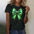 thumbnail image 2 of Annhoo St Patricks Day T-Shirt for Women Shamrock Print Fahion Crewneck Short Sleeve Tops Spring Summer Blouse, 2 of 5