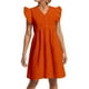 thumbnail image 1 of Vestido informal de color liso para mujer con mangas colgantes de encaje y mini falda - Poliéster, diseño con volantes y cuello en V, apto para mujeres embarazadas, 1 of 4