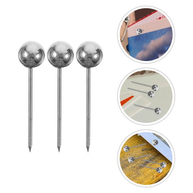 Raindrops 200 Pcs Épingles de Carte à Tête Ronde en Acier Inoxydable et Plastique pour Marquer des Cartes, Photos et Calendriers