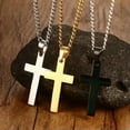 thumbnail image 3 of EOEMY Women Chain Necklace Black Cross Stainless Steel Pendant Crucifix Jesus Gift Us.-Gold, 3 of 9