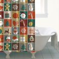 thumbnail image 4 of Multicolor Christmas Pattern Shower Curtain 84"x72" ,Bathroom Decorative Shower Curtains Set with 12 Hooks,Modern Waterproof Washable Shower Curtain, 4 of 6