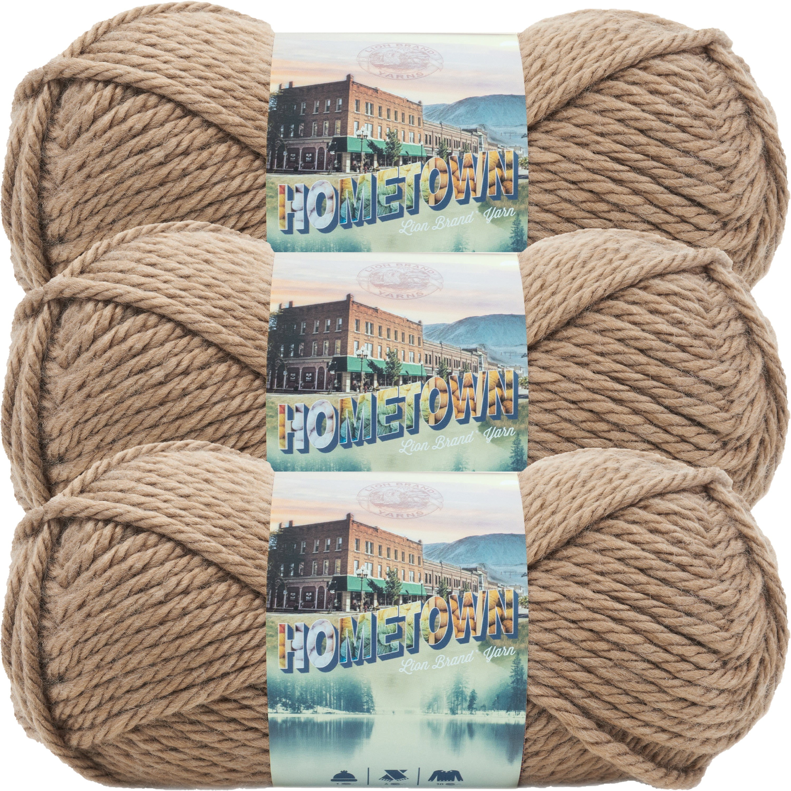 (3 Pack) Lion Brand Yarn Hometown Yarn, Hoboken Honey