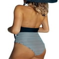 thumbnail image 2 of Women One Piece Floral Print Monikini Retro Deep Plunge High Waisted Swimsuit Bathing Suit, 2 of 2