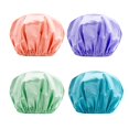 thumbnail image 1 of Gorros para Mujer Reutilizables Impermeables, Paquete de 4 Gorros de Ducha para Mujer Gorro de Pelo EVA Reutilizable para Ducha Capas de Doble protección elásticas, 1 of 5