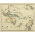 thumbnail image 2 of Cornell 14x12 Black Ornate Wood Framed with Double Matting Museum Art Print Titled - Oceania - Cornell 1856, 2 of 4