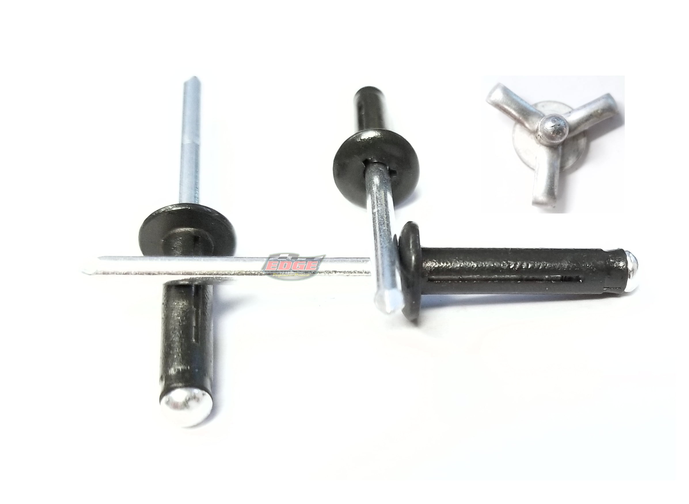 Flat Black Exploding Pop Rivets 3/16" TriFold Small Aluminum Head