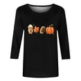 thumbnail image 4 of KIHOUT Hauts en Liquidation, Chemises à Manches 3/4 pour Femmes, Blouse Imprimée Graphique d'Automne, Col Rond, T-shirts Décontractés Amples, Chandails en Molleton, Blouse, 4 of 4