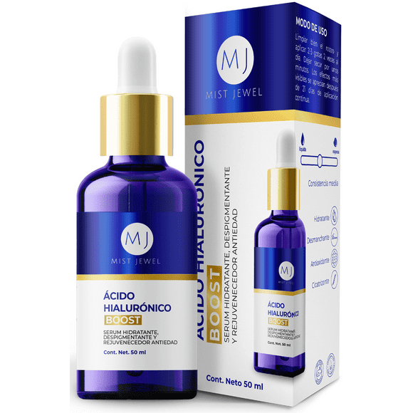 MIST JEWEL Serum Facial de Ácido Hialurónico BOOST | Suero Hidratante y Rejuvenecedor de 50 ML