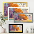 thumbnail image 4 of Designart 'Autumn Forest Orange Leaves Landscape' Lake House Framed Art Print, 4 of 4