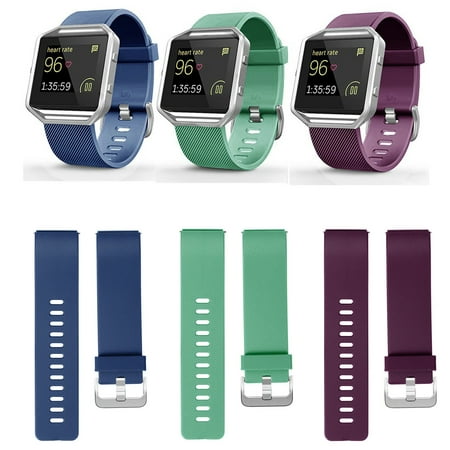 Gonex 3packs Fitbit Blaze Bands Small & Large, Element Works Silicone Replacement Band/Strap With Frame for Fitbit Blaze (Fitbit Device & Frame