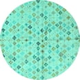 thumbnail image 1 of Ahgly Company Indoor Round Abstract Turquoise Blue Modern Area Rugs, 5' Round, 1 of 4
