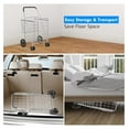 thumbnail image 5 of Grocery Shopping Cart, Foldable Heavy Duty Jumbo Utility Cart w/ 360° Rolling Swivel Wheels & Extra Basket, Lightweight Trolley Cart for Grocery Laundry Luggage (Sliver), 5 of 7