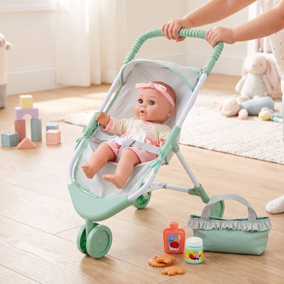 My Sweet Love Doll and Stroller Set, Pink, 12 Pieces