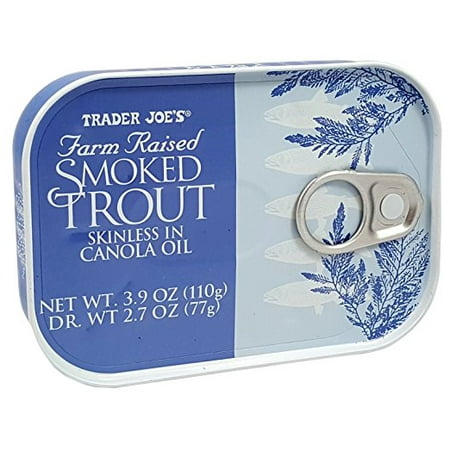 Smoked Trout Fillets in Oil, Skinless, (Pack of 3), 3.9 oz Tin - Trader (Best Way To Fillet A Trout)