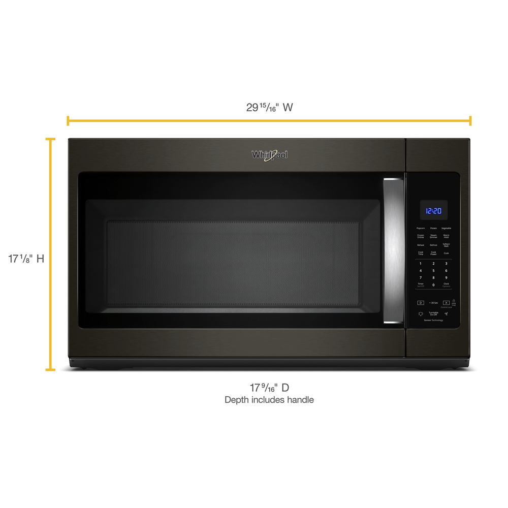 Whirlpool - 1.9 Cu. Ft. Over-the-Range Microwave with Sensor Cooking - Black stainless steel