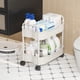 thumbnail image 3 of Estante De Almacenamiento De Plástico Carrito de cocina de 2 niveles con reposabrazos, color blanco, para artículos de tocador y sala de estar (1 unidad) JASKFLY, 3 of 8