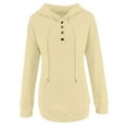 thumbnail image 6 of Winter Savings Clearance! Lindreshi Hoodies for Women Women's Oversized Sweatshirts Long Sleeve Button Fashion Trendy Sweatshirt Jackets Hooded Cute Comfy Clothes with Cover Finger, 6 of 6