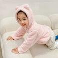thumbnail image 4 of jsaierl Toddler Baby Girl Boy Hoodie Coat Cardigan Faux Fur Teddy Warm Fall Winter Plush Jacket Long Sleeve Outerwear, 4 of 6