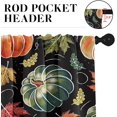 thumbnail image 5 of Pumpkin Thanksgiving Black Orange Kitchen Curtains Fall Autumn Halloween Window Curtains Valance and Tier Set 36 Inch Rod Pocket Short Tier Curtain for Room, Cafe Kitchen Decor, 5 of 6