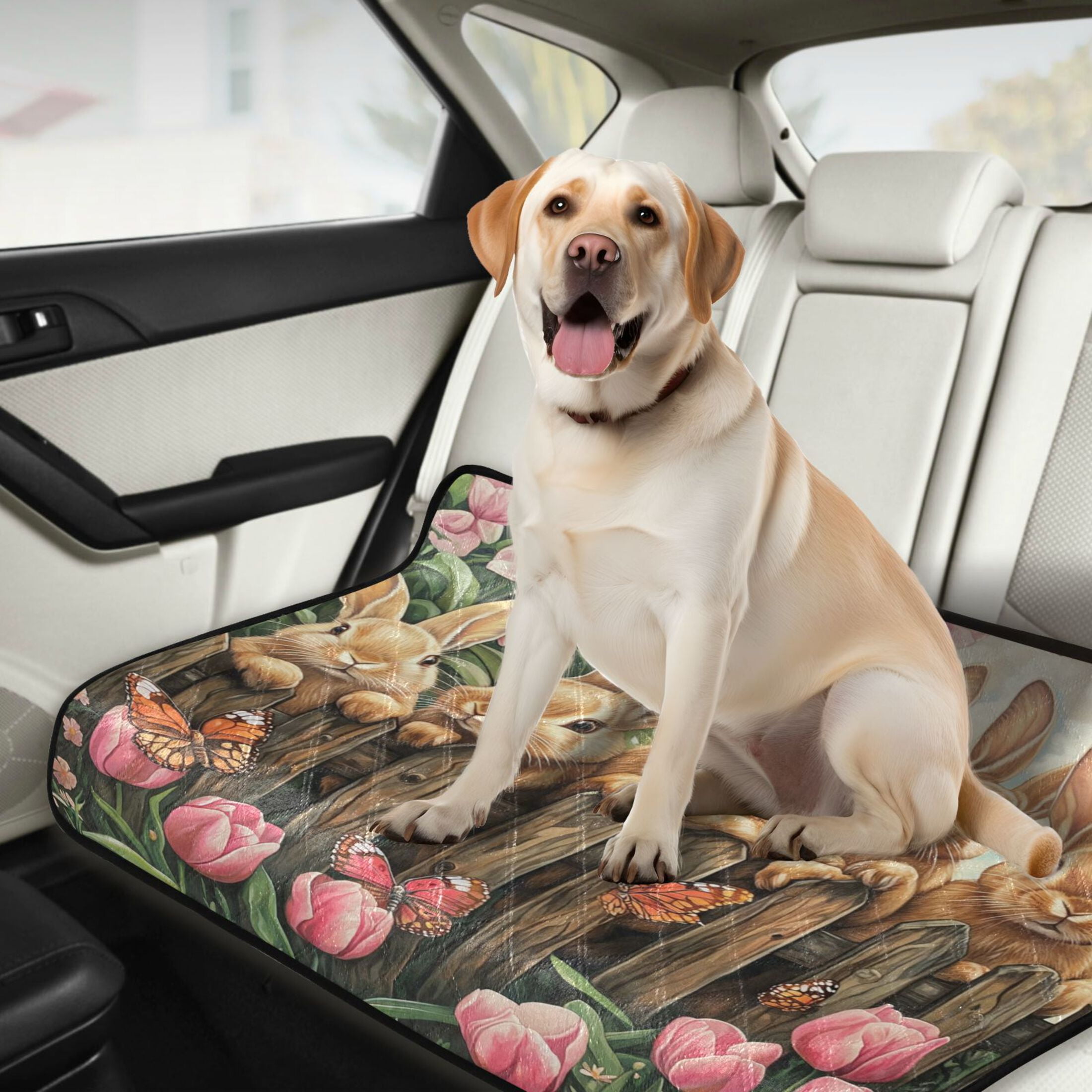 Qxltty Cute Brown Bunny Cat litter Pads Pet Set of 3 Diaper Mats Center Anti-leakage Layer Absorbent Soft and Comfortable