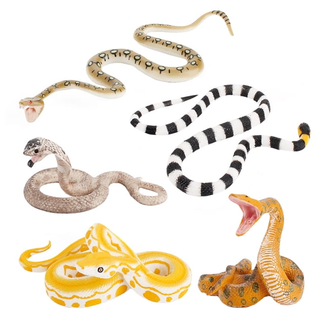 MasteelfCA 5 Pcs Jouet Serpent Réaliste Faux Serpent Jouets Cobra Réalistes Décoration d'Halloween