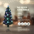 4ft Prelit Fiber Optic Artificial Christmas Tree w/Multicolor LED Lights, Snowflakes & Top Star