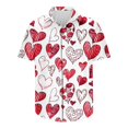 thumbnail image 4 of Valentine's Day Men's Shirt, Short Sleeve Shirts for Men, Men's Valentine's Day Printed Shirt Casual Short Sleeved Lapel Shirts Tops, 4 of 5